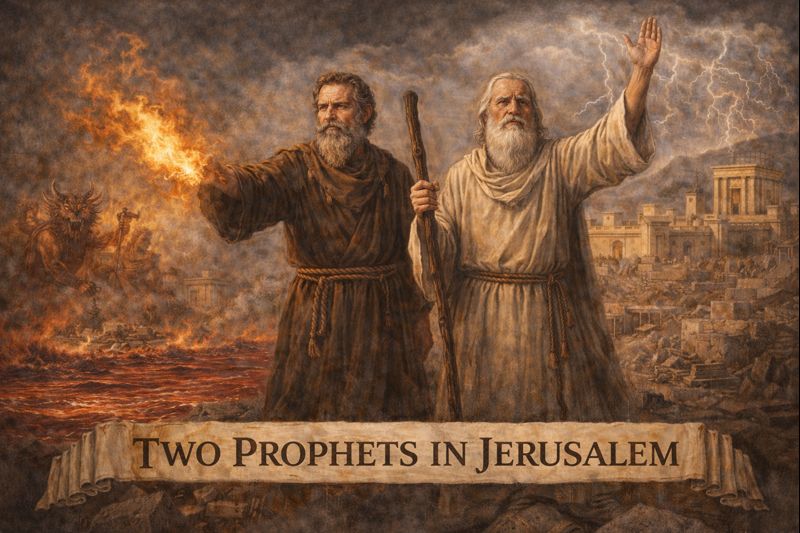 Two prophets in ruined Jerusalem