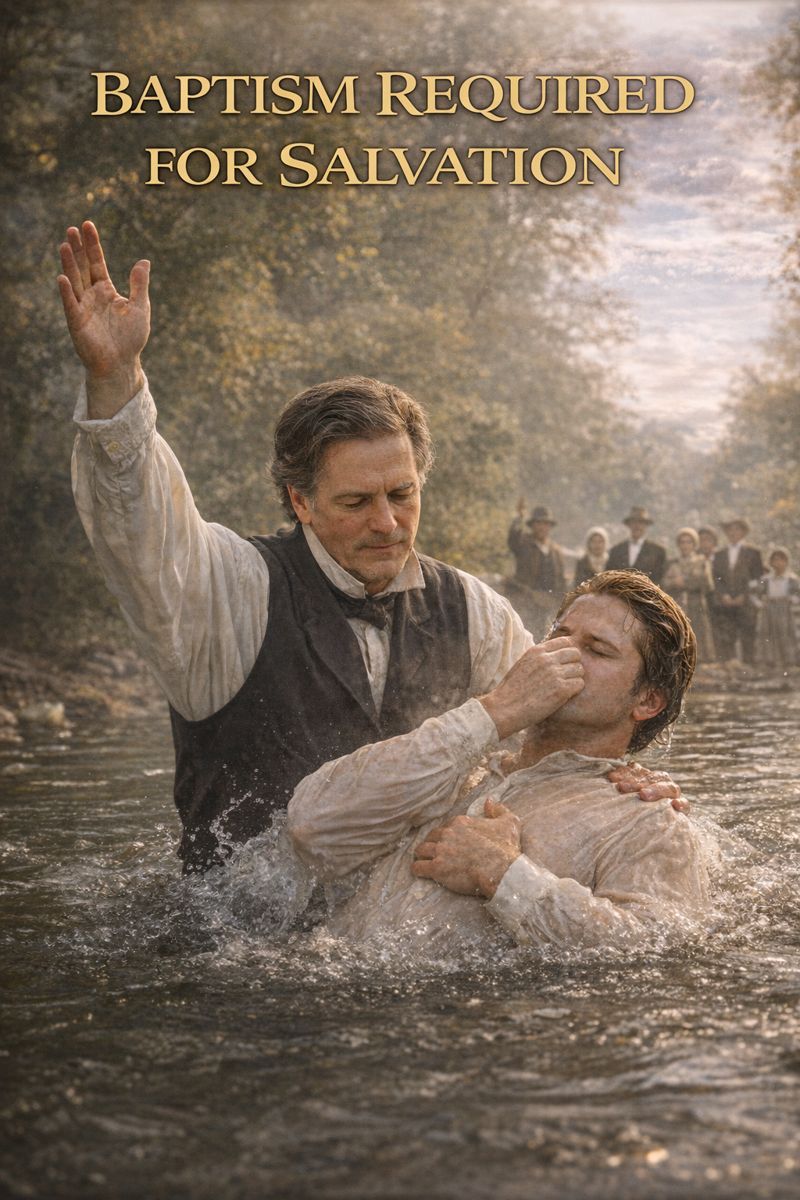 Baptism by the river in sunlight